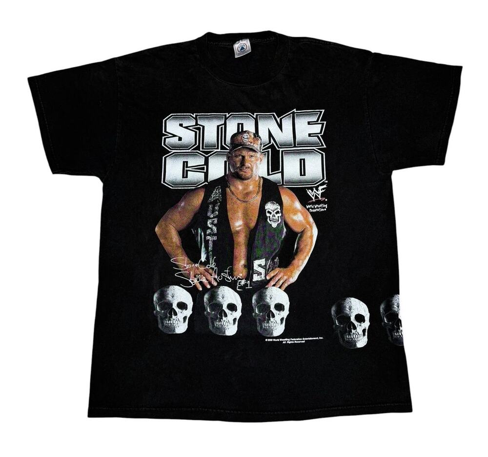 Vintage WWE WWF Stone Cold Steve Austin Skulls AOP T-Shirt